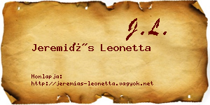 Jeremiás Leonetta névjegykártya